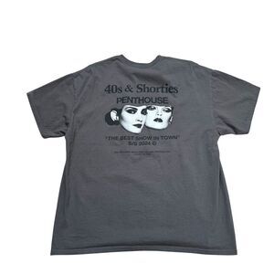 40s & Shorties x Penthouse Charcoal T-Shirt Size XL